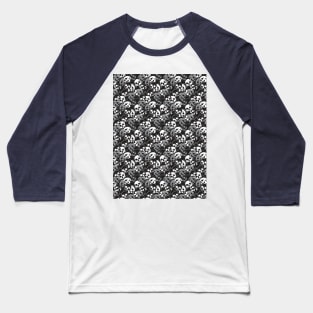 Ethereal Enigma: Intricate Patterned Skull Design Baseball T-Shirt